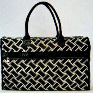 DVFVintageWeaveNeutralChicWeekenderBag 💼Beach🏖️Cruise🚢OfficeZippers &Snaps🫰